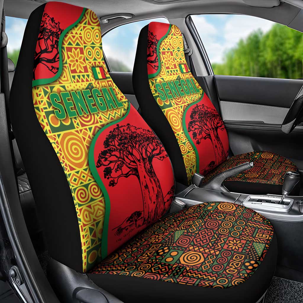Senegal Car Seat Cover with Baobab Tree and African Tribal Pattern Design - Wonder Print Shop