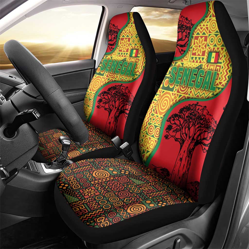 Senegal Car Seat Cover with Baobab Tree and African Tribal Pattern Design - Wonder Print Shop