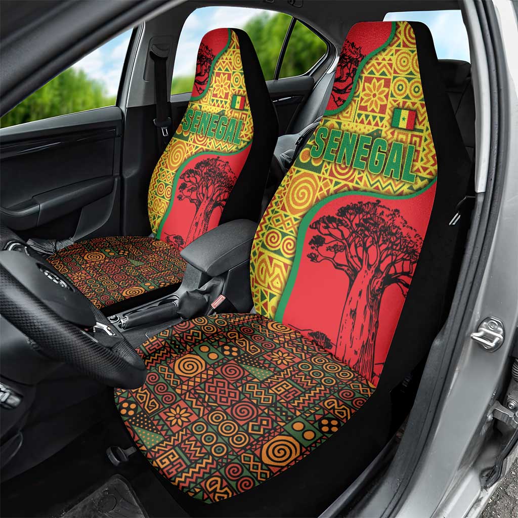 Senegal Car Seat Cover with Baobab Tree and African Tribal Pattern Design - Wonder Print Shop