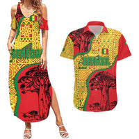 Senegal Couples Matching Summer Maxi Dress and Hawaiian Shirt with Baobab Tree and African Tribal Pattern Design - Wonder Print Shop