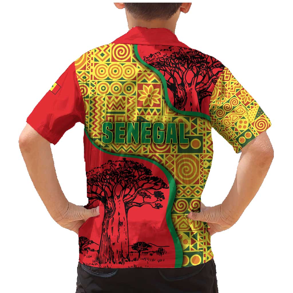 Senegal Family Matching Mermaid Dress and Hawaiian Shirt with Baobab Tree and African Tribal Pattern Design - Wonder Print Shop