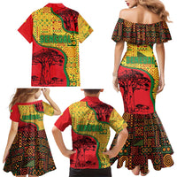 Senegal Family Matching Mermaid Dress and Hawaiian Shirt with Baobab Tree and African Tribal Pattern Design - Wonder Print Shop