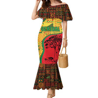 Senegal Family Matching Mermaid Dress and Hawaiian Shirt with Baobab Tree and African Tribal Pattern Design - Wonder Print Shop