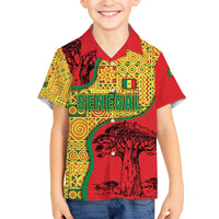 Senegal Family Matching Off The Shoulder Long Sleeve Dress and Hawaiian Shirt with Baobab Tree and African Tribal Pattern Design - Wonder Print Shop