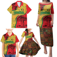 Senegal Family Matching Puletasi and Hawaiian Shirt with Baobab Tree and African Tribal Pattern Design - Wonder Print Shop