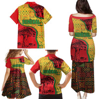 Senegal Family Matching Puletasi and Hawaiian Shirt with Baobab Tree and African Tribal Pattern Design - Wonder Print Shop