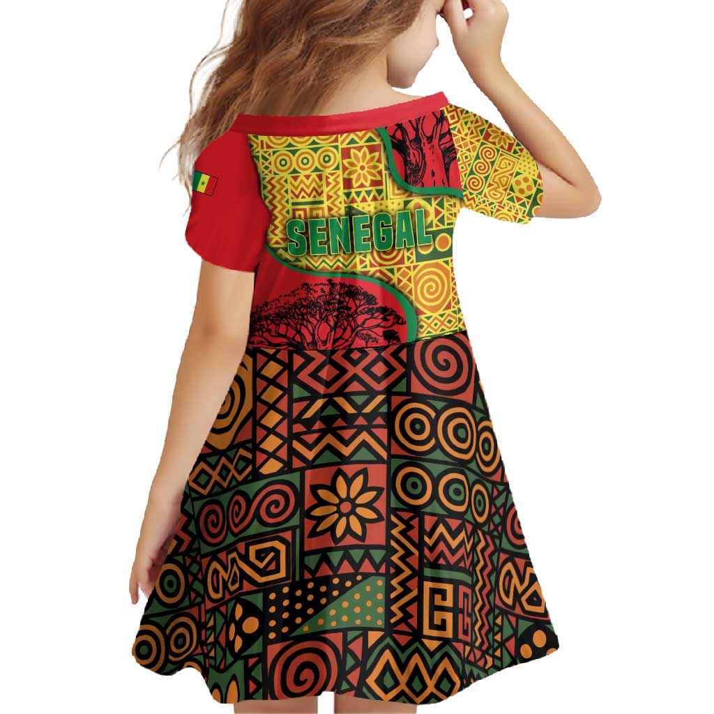 Senegal Family Matching Summer Maxi Dress and Hawaiian Shirt with Baobab Tree and African Tribal Pattern Design - Wonder Print Shop