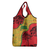 Senegal Grocery Bag with Baobab Tree and African Tribal Pattern Design - Wonder Print Shop