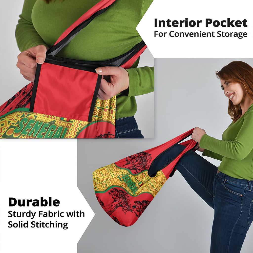 Senegal Grocery Bag with Baobab Tree and African Tribal Pattern Design - Wonder Print Shop