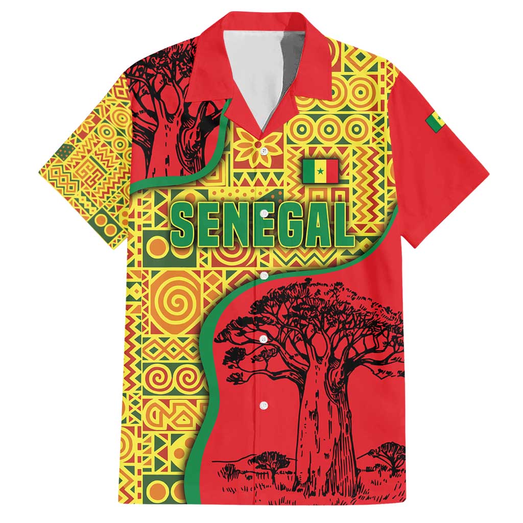 Senegal Hawaiian Shirt with Baobab Tree and African Tribal Pattern Design - Wonder Print Shop