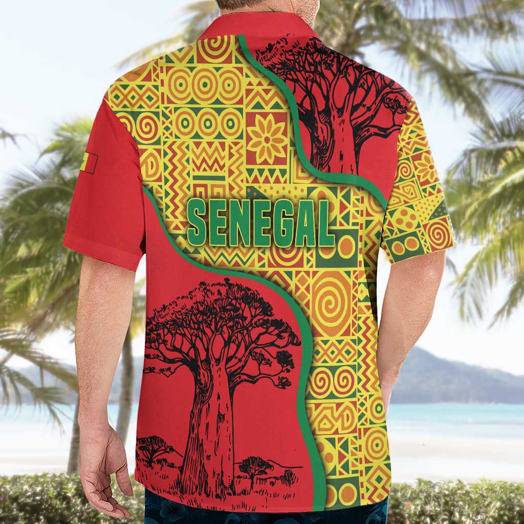 Senegal Hawaiian Shirt with Baobab Tree and African Tribal Pattern Design - Wonder Print Shop