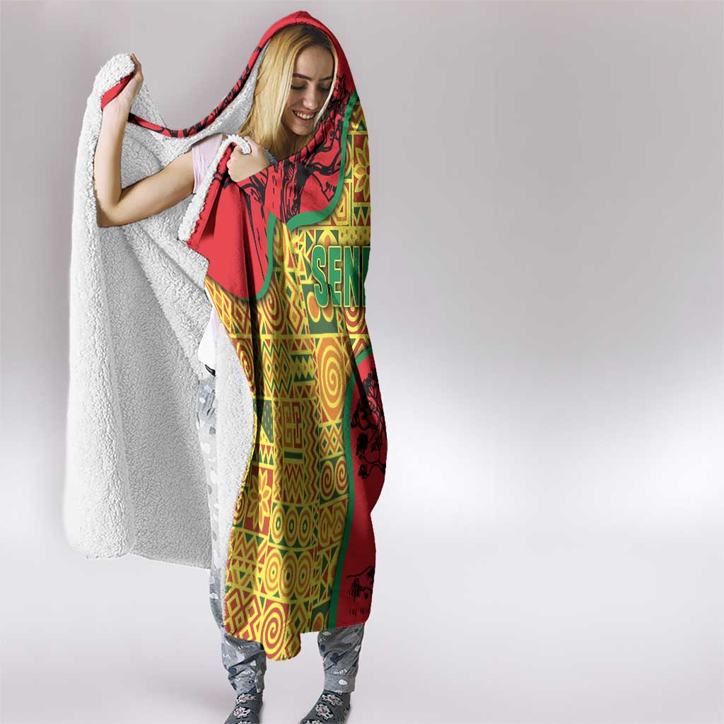 Senegal Hooded Blanket with Baobab Tree and African Tribal Pattern Design - Wonder Print Shop