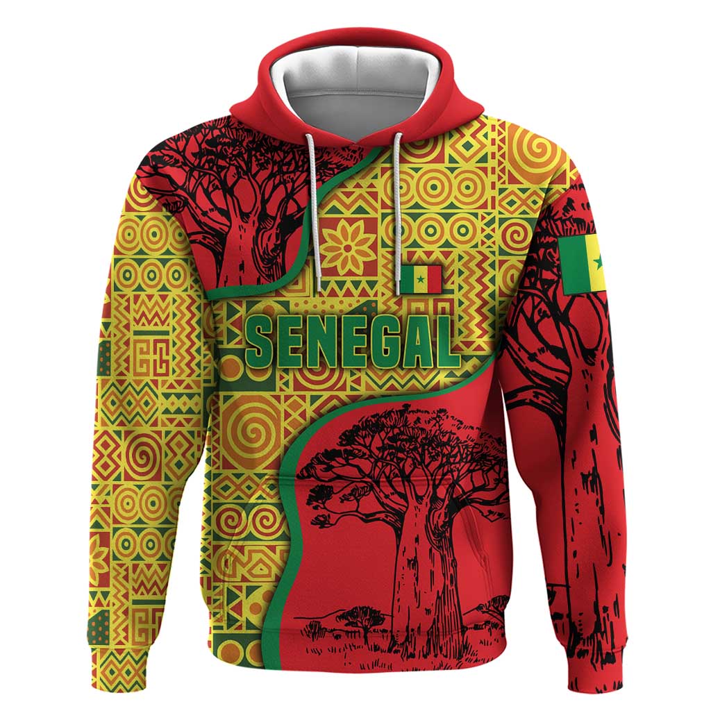Senegal Hoodie with Baobab Tree and African Tribal Pattern Design - Wonder Print Shop