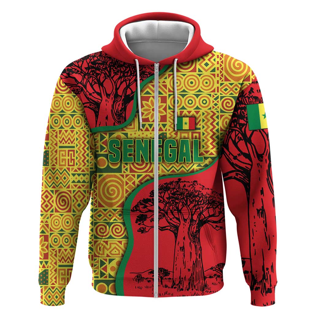 Senegal Hoodie with Baobab Tree and African Tribal Pattern Design - Wonder Print Shop