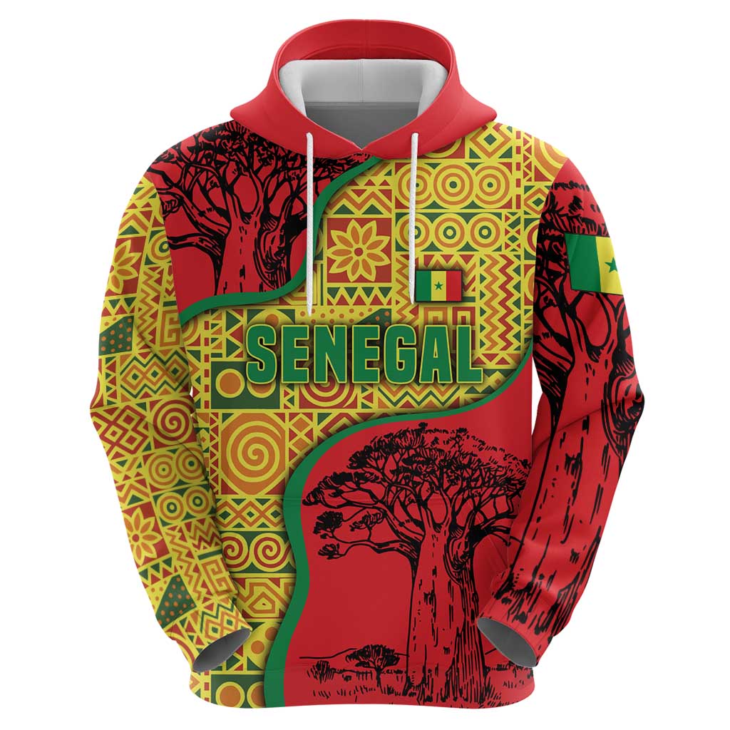 Senegal Hoodie with Baobab Tree and African Tribal Pattern Design - Wonder Print Shop