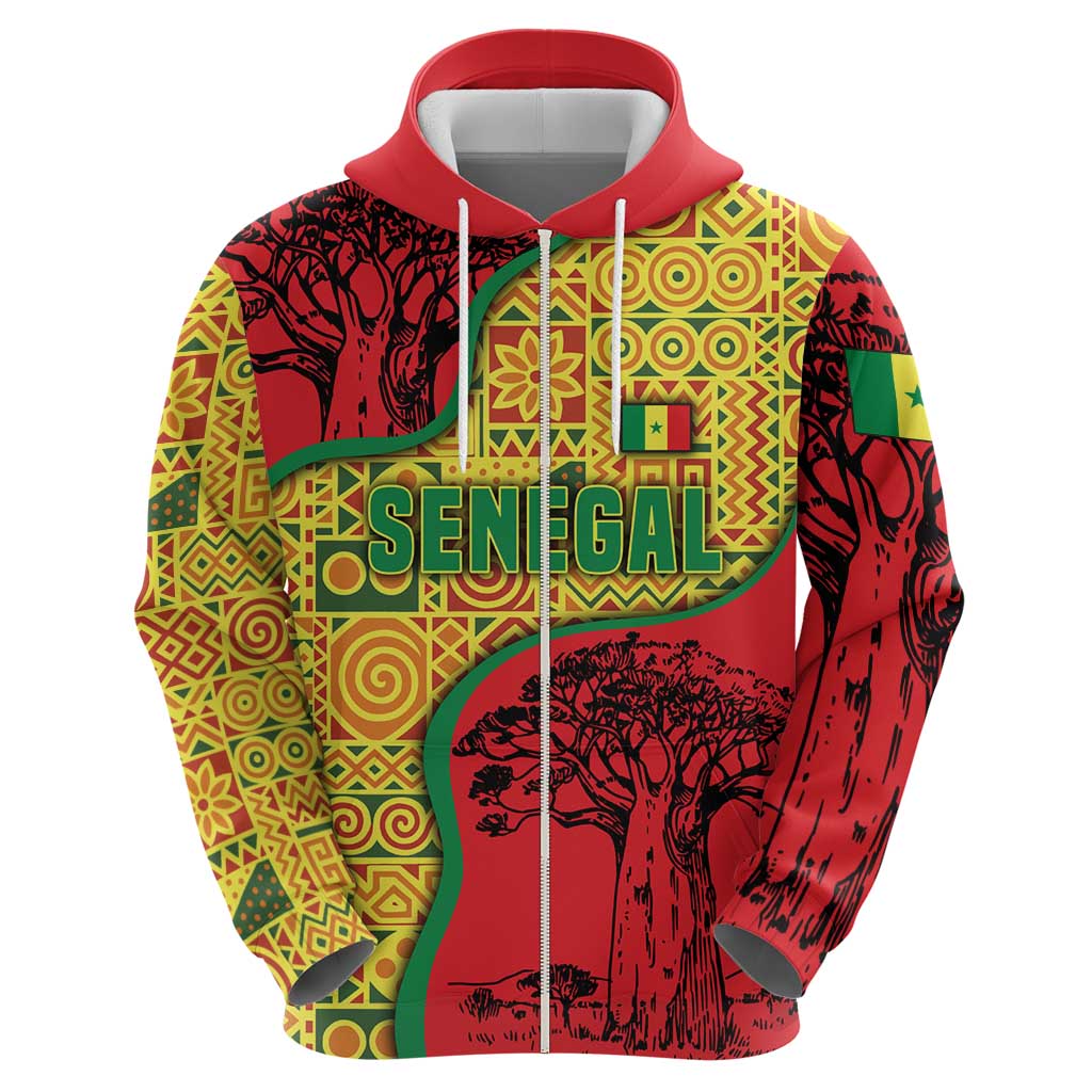 Senegal Hoodie with Baobab Tree and African Tribal Pattern Design - Wonder Print Shop