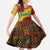 Senegal Kid Short Sleeve Dress with Baobab Tree and African Tribal Pattern Design - Wonder Print Shop