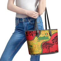 Senegal Leather Tote Bag with Baobab Tree and African Tribal Pattern Design - Wonder Print Shop