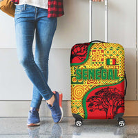 Senegal Luggage Cover with Baobab Tree and African Tribal Pattern Design - Wonder Print Shop