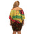 Senegal Off Shoulder Short Dress with Baobab Tree and African Tribal Pattern Design - Wonder Print Shop