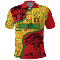 Senegal Polo Shirt with Baobab Tree and African Tribal Pattern Design - Wonder Print Shop