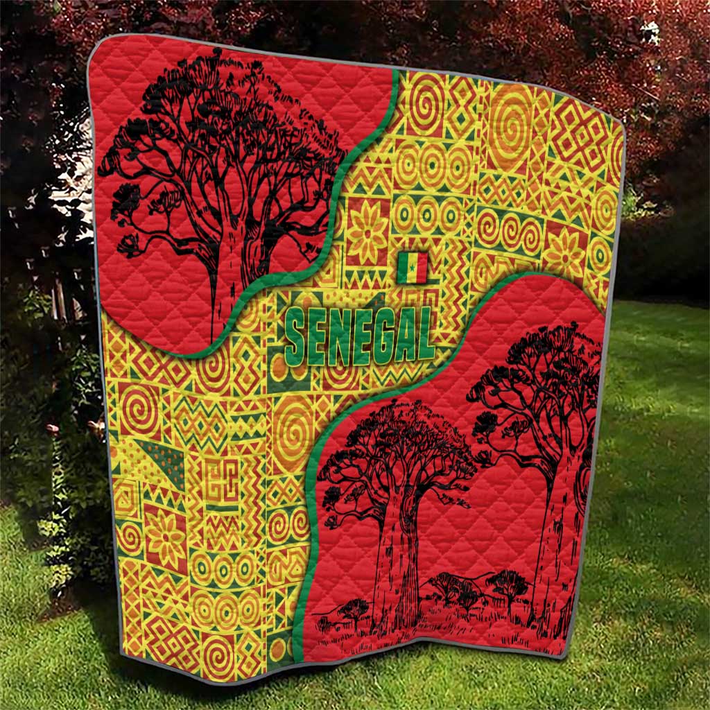 Senegal Quilt with Baobab Tree and African Tribal Pattern Design - Wonder Print Shop