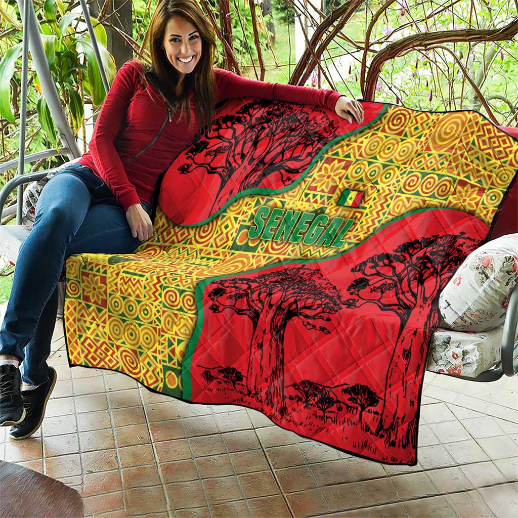 Senegal Quilt with Baobab Tree and African Tribal Pattern Design - Wonder Print Shop