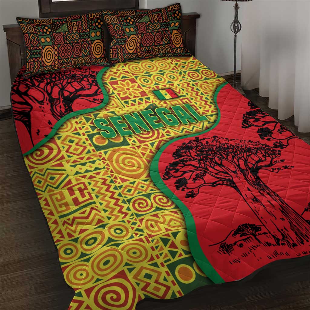 Senegal Quilt Bed Set with Baobab Tree and African Tribal Pattern Design - Wonder Print Shop