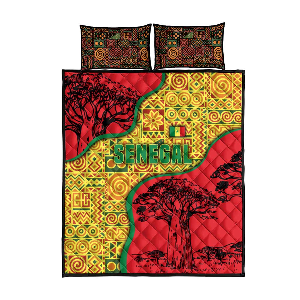 Senegal Quilt Bed Set with Baobab Tree and African Tribal Pattern Design - Wonder Print Shop