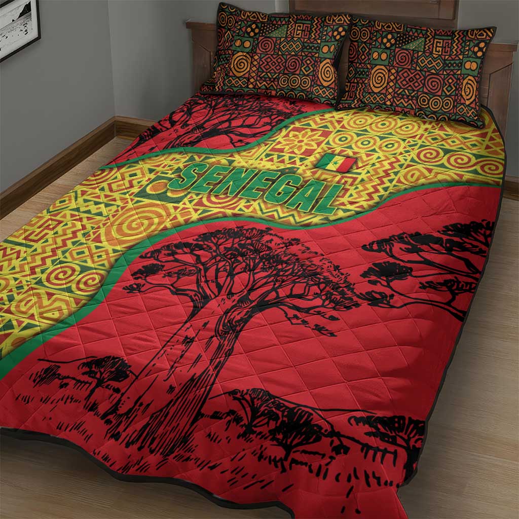 Senegal Quilt Bed Set with Baobab Tree and African Tribal Pattern Design - Wonder Print Shop
