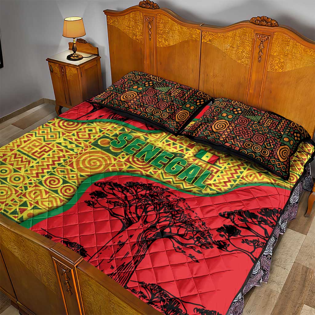 Senegal Quilt Bed Set with Baobab Tree and African Tribal Pattern Design - Wonder Print Shop