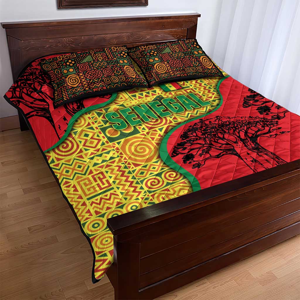 Senegal Quilt Bed Set with Baobab Tree and African Tribal Pattern Design - Wonder Print Shop