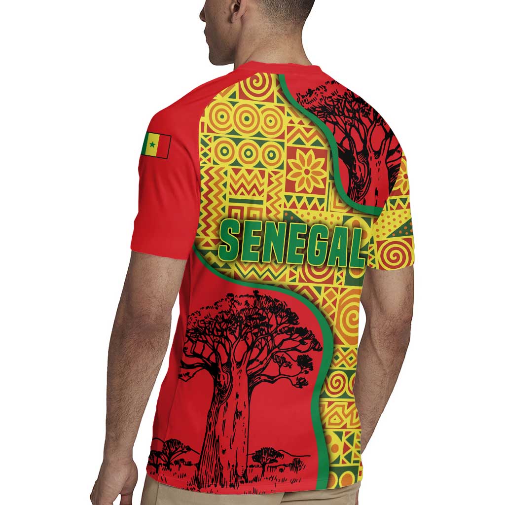 Senegal Rugby Jersey with Baobab Tree and African Tribal Pattern Design - Wonder Print Shop