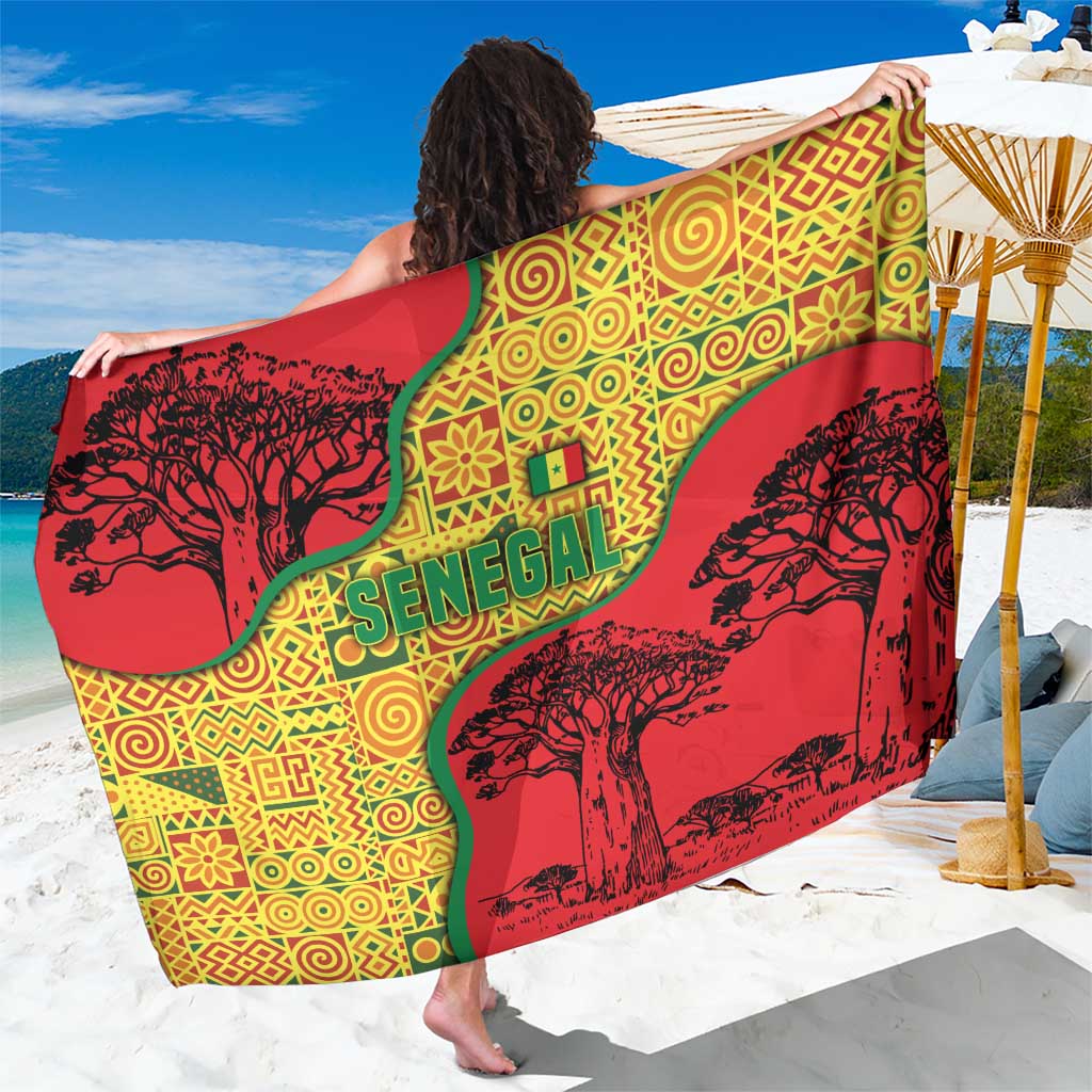 Senegal Sarong with Baobab Tree and African Tribal Pattern Design - Wonder Print Shop