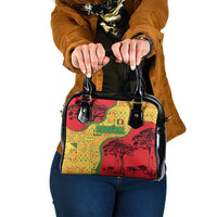 Senegal Shoulder Handbag with Baobab Tree and African Tribal Pattern Design - Wonder Print Shop
