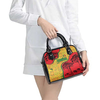Senegal Shoulder Handbag with Baobab Tree and African Tribal Pattern Design - Wonder Print Shop
