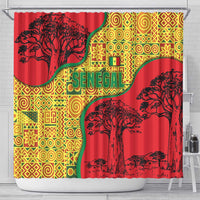 Senegal Shower Curtain with Baobab Tree and African Tribal Pattern Design - Wonder Print Shop