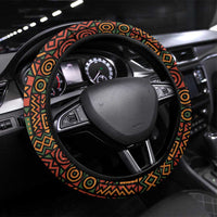 Senegal Steering Wheel Cover with Baobab Tree and African Tribal Pattern Design - Wonder Print Shop