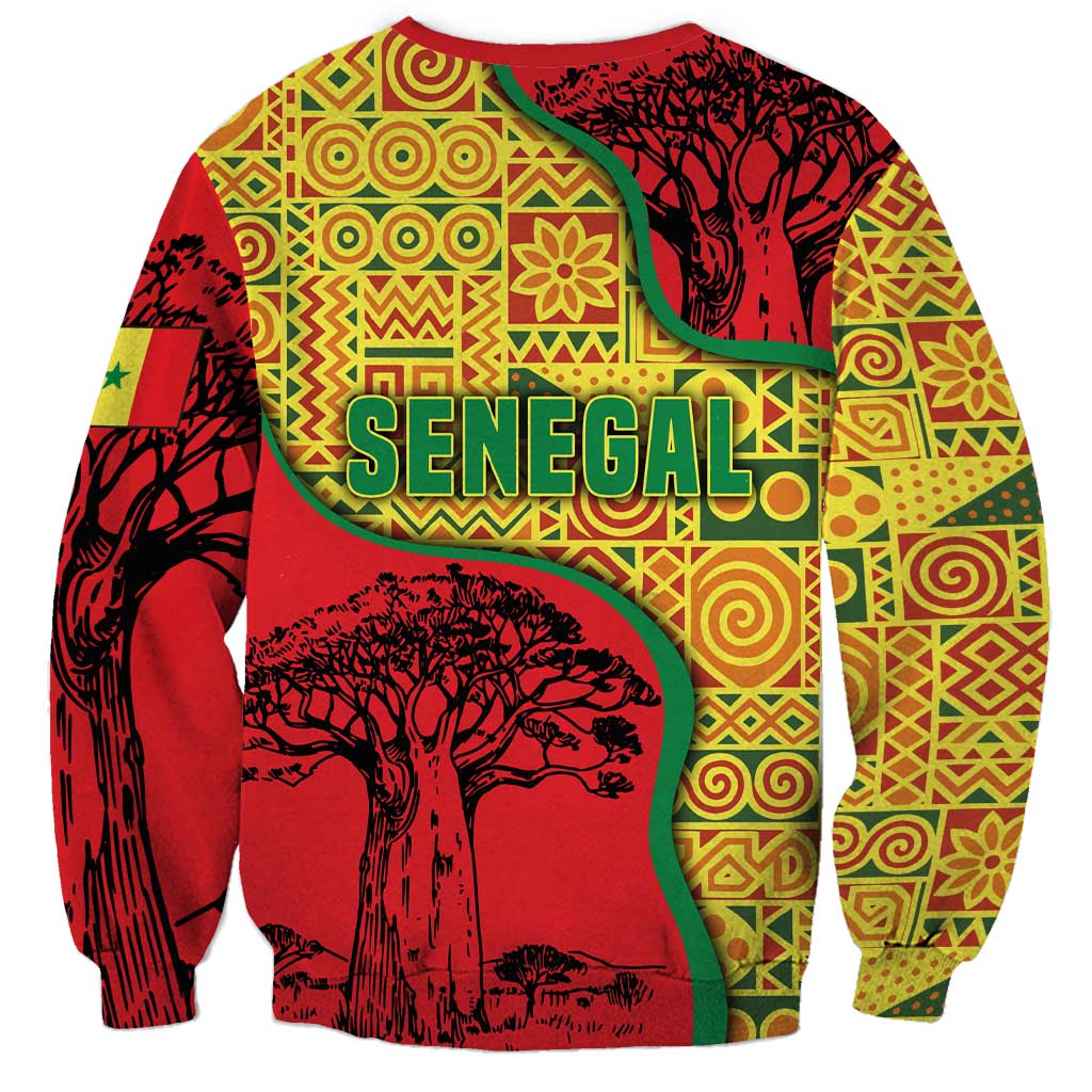 Senegal Sweatshirt with Baobab Tree and African Tribal Pattern Design - Wonder Print Shop