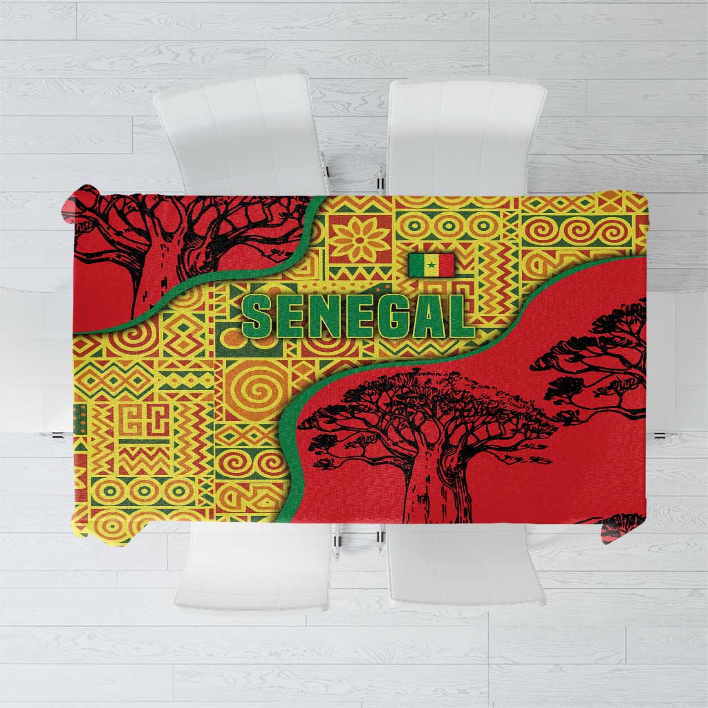 Senegal Tablecloth with Baobab Tree and African Tribal Pattern Design - Wonder Print Shop