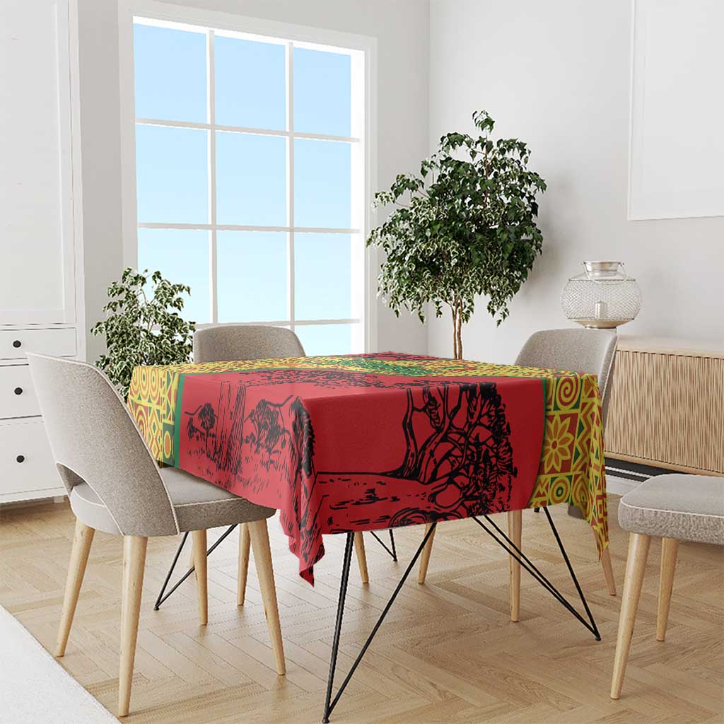 Senegal Tablecloth with Baobab Tree and African Tribal Pattern Design - Wonder Print Shop