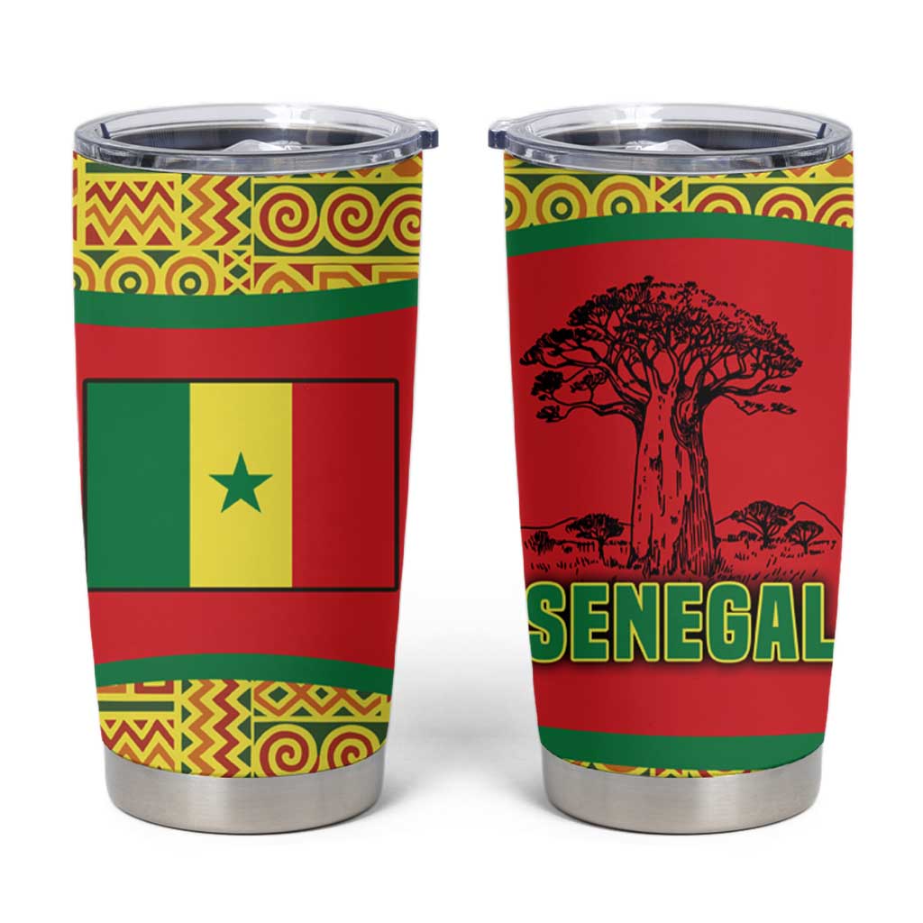 Senegal Tumbler Cup with Baobab Tree and African Tribal Pattern Design - Wonder Print Shop
