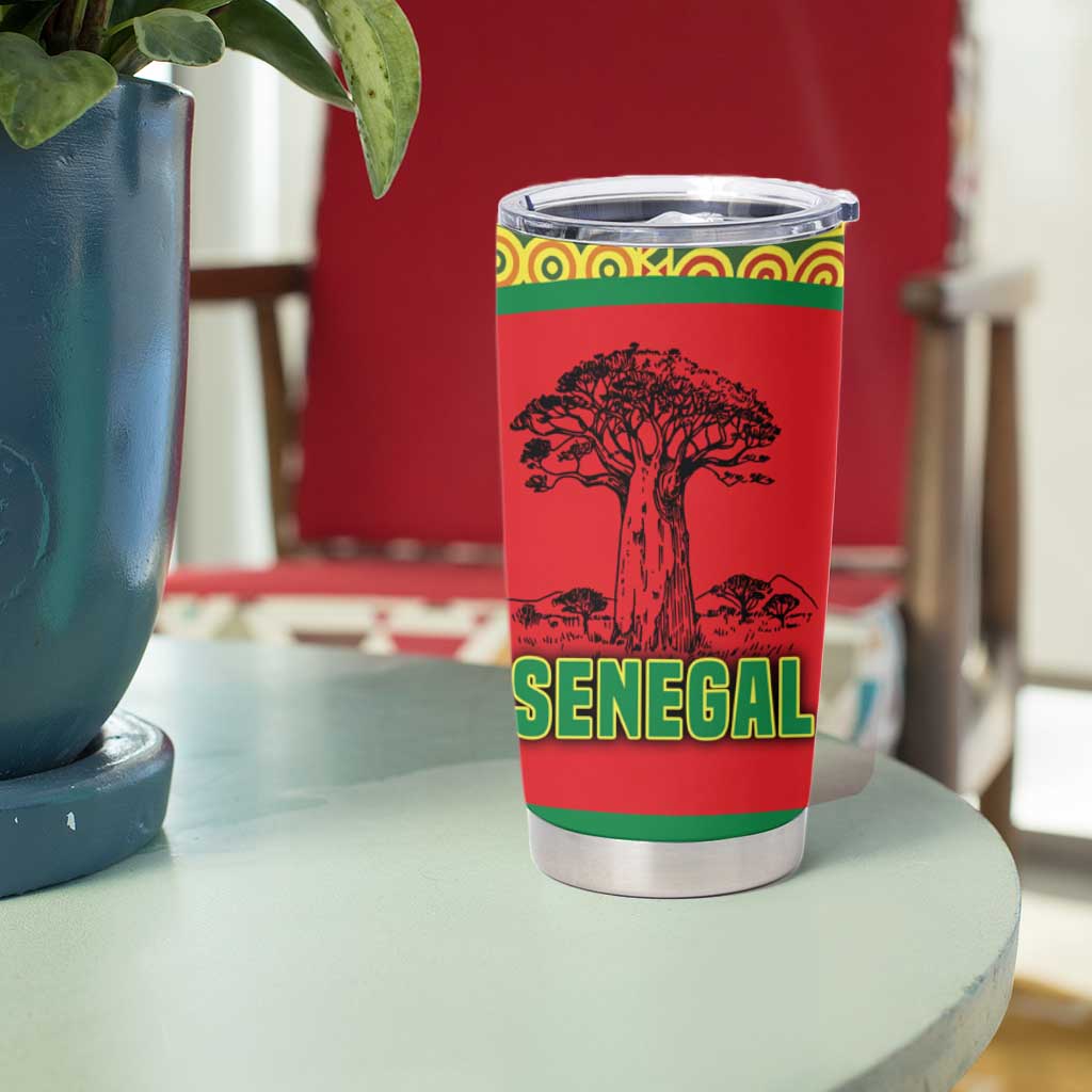 Senegal Tumbler Cup with Baobab Tree and African Tribal Pattern Design - Wonder Print Shop