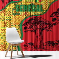 Senegal Window Curtain with Baobab Tree and African Tribal Pattern Design - Wonder Print Shop