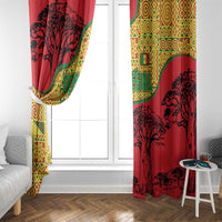 Senegal Window Curtain with Baobab Tree and African Tribal Pattern Design - Wonder Print Shop