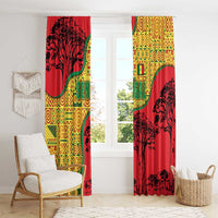 Senegal Window Curtain with Baobab Tree and African Tribal Pattern Design - Wonder Print Shop