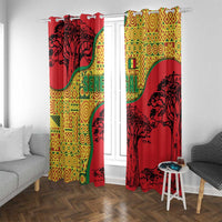 Senegal Window Curtain with Baobab Tree and African Tribal Pattern Design - Wonder Print Shop