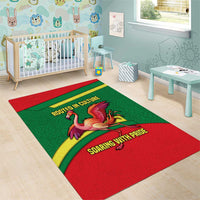 Senegal Area Rug with Flamingo Design and Rooted in Culture Slogan - Wonder Print Shop