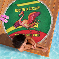 Senegal Beach Blanket with Flamingo Design and Rooted in Culture Slogan - Wonder Print Shop