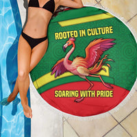 Senegal Beach Blanket with Flamingo Design and Rooted in Culture Slogan - Wonder Print Shop